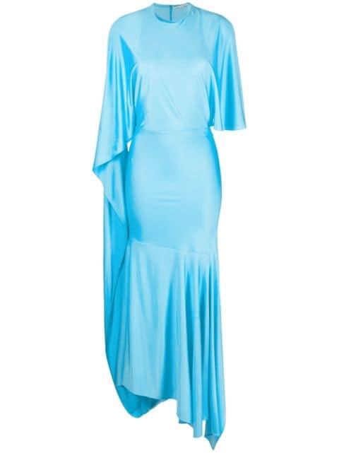 cape-sleeve asymmetric maxi dress by STELLA MCCARTNEY