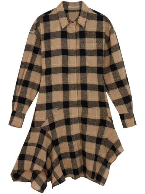 check-pattern wool shirt dress by STELLA MCCARTNEY