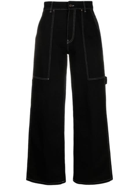 contrasting stitching wide-leg jeans by STELLA MCCARTNEY