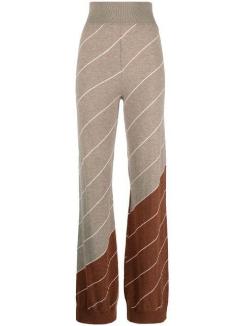 diagonal-stripe wool flared trousers by STELLA MCCARTNEY