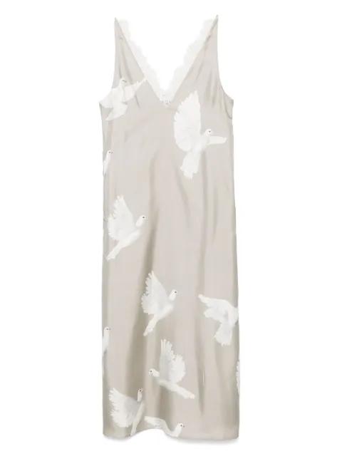 dove-print sleeveless maxi dress by STELLA MCCARTNEY