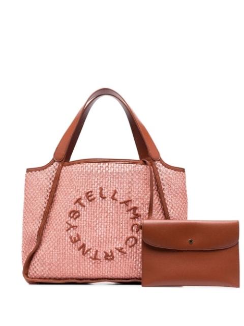 embroidered-logo woven tote bag by STELLA MCCARTNEY