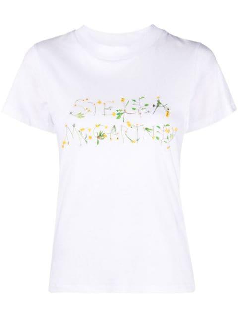 floral logo-print T-shirt by STELLA MCCARTNEY