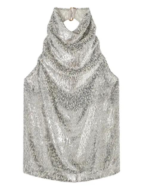 halterneck textured-velvet top by STELLA MCCARTNEY