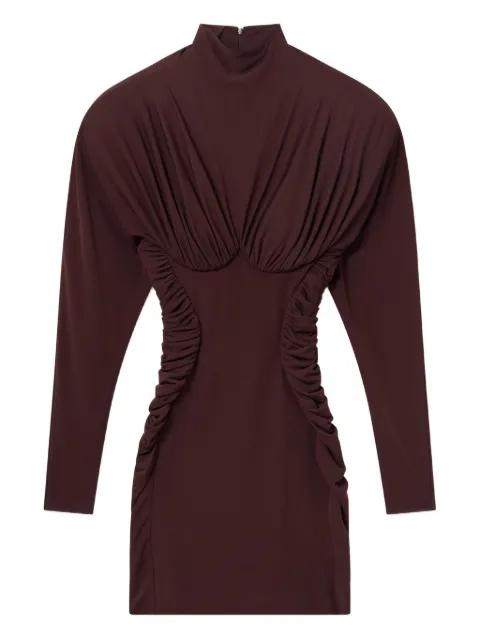 high-neck ruched mini dress by STELLA MCCARTNEY