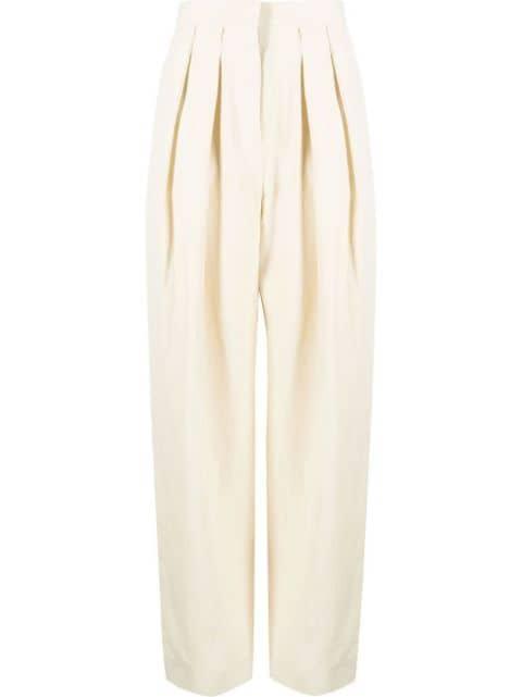 high-waisted pleated trousers by STELLA MCCARTNEY