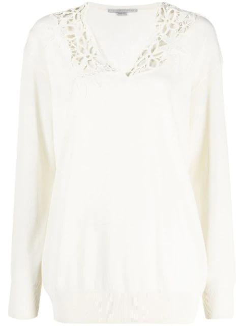 lace-detail V-neck jumper by STELLA MCCARTNEY