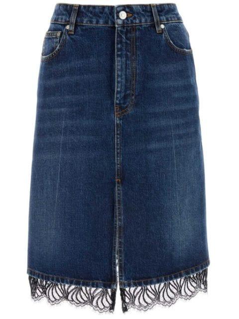 lace-trim denim skirt by STELLA MCCARTNEY