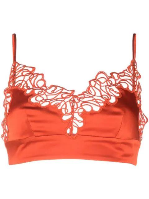 lace-trim triangle bra top by STELLA MCCARTNEY