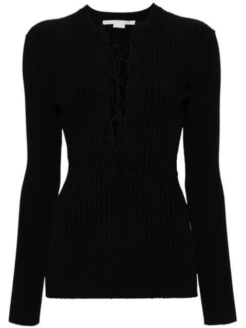 lace-up ribbed jumper by STELLA MCCARTNEY