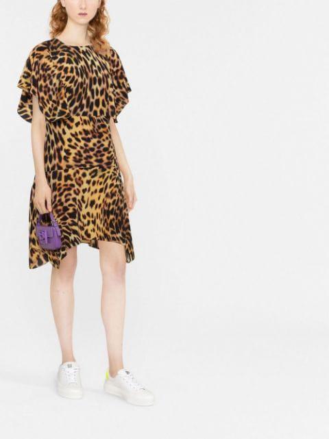leopard-print silk flounce dress by STELLA MCCARTNEY