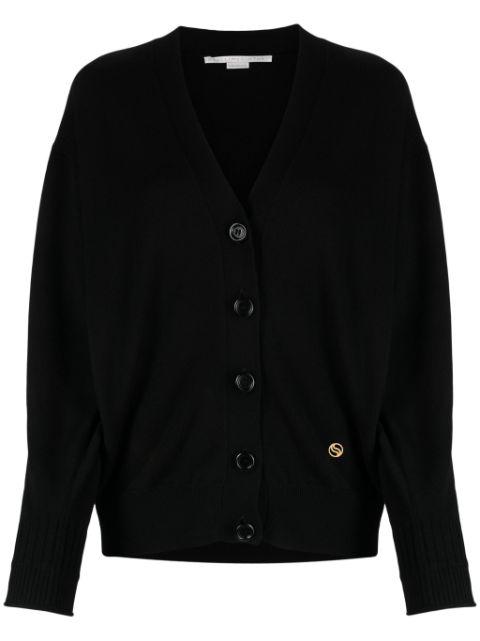 logo-embroidered virgin wool cardigan by STELLA MCCARTNEY