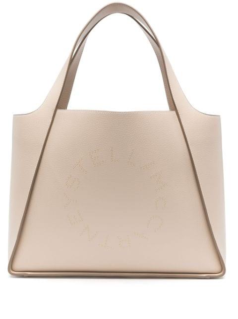 logo-studded faux-leather tote bag by STELLA MCCARTNEY