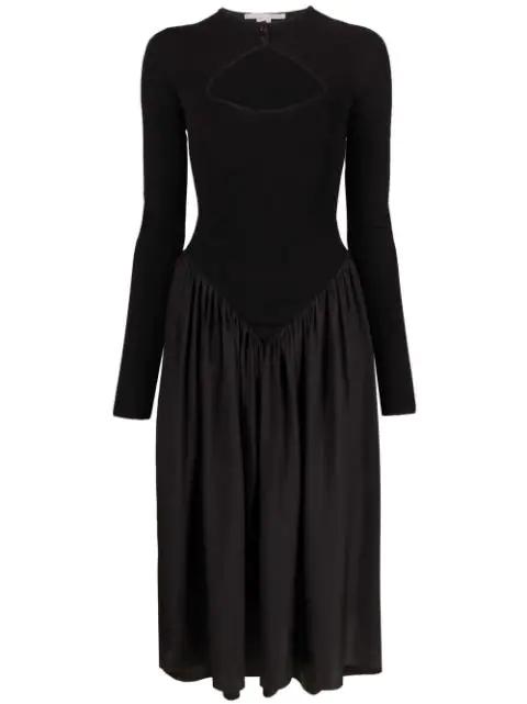 panelled long-sleeved midi dress by STELLA MCCARTNEY