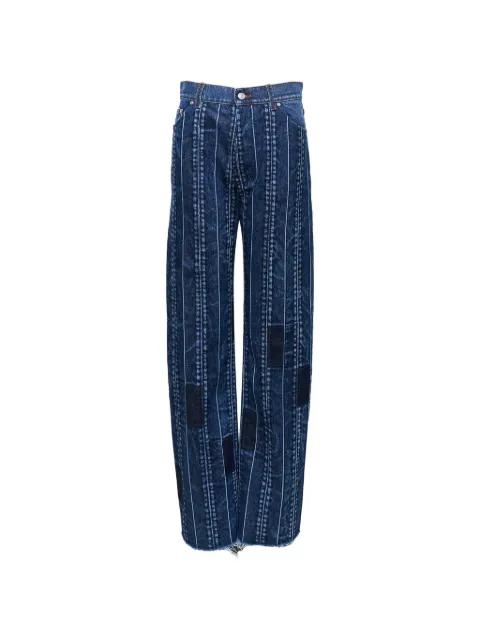 pinstripe-pattern patchwork jeans by STELLA MCCARTNEY