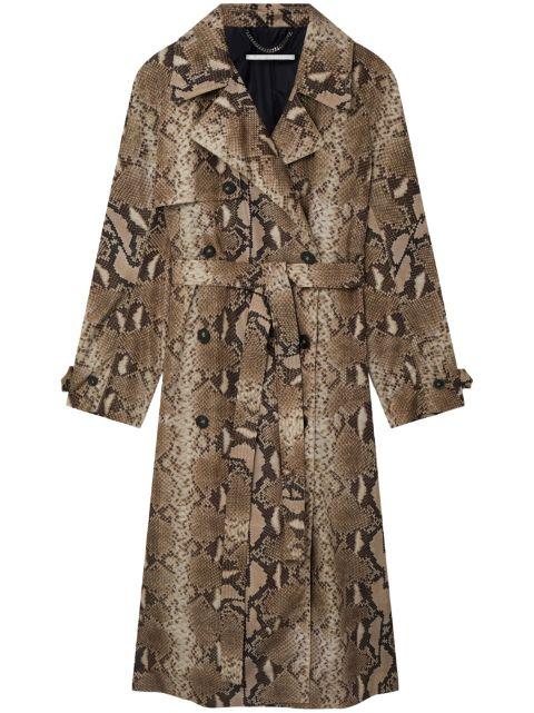 python-print belted trench by STELLA MCCARTNEY