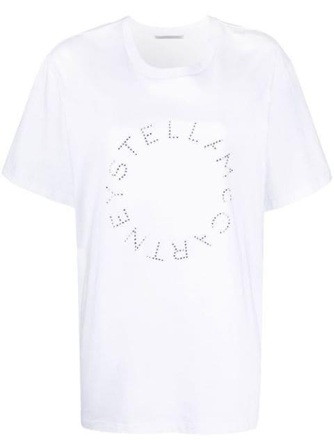 rhinestone-logo short-sleeved T-shirt by STELLA MCCARTNEY