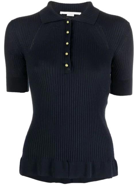 ribbed-knit polo top by STELLA MCCARTNEY