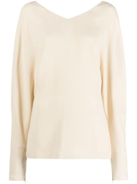 stitched V-neck long-sleeve blouse by STELLA MCCARTNEY