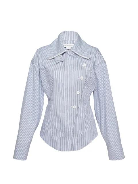 striped asymmetric-fastening utility fitted jacket by STELLA MCCARTNEY