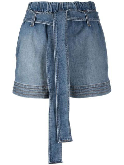 tie-waist denim shorts by STELLA MCCARTNEY