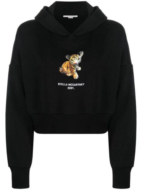 tiger-print cropped hoodie by STELLA MCCARTNEY