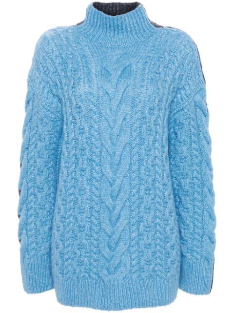two-tone cable-knit jumper by STELLA MCCARTNEY