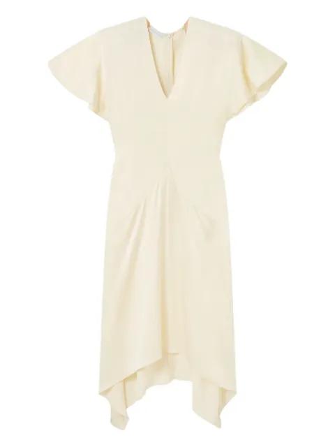 v-neck short-sleeves satin midi dress by STELLA MCCARTNEY