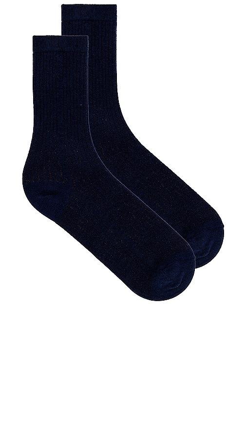 Stems Eco-conscious Cashmere Crew Socks in Navy by STEMS