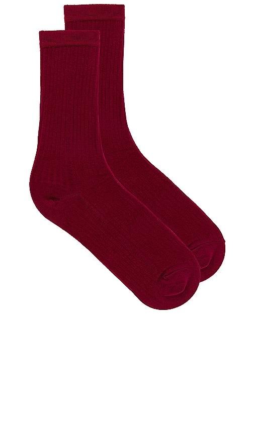 Stems Eco-conscious Cashmere Crew Socks in Red by STEMS