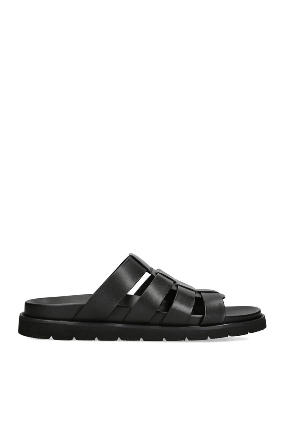 'Ankara Black' Leather Sandals by STEVE MADDEN