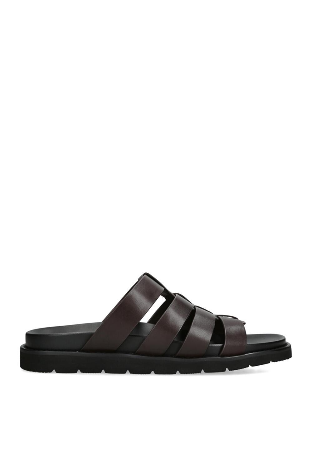 'Ankara Dark Brown' Leather Sandals by STEVE MADDEN