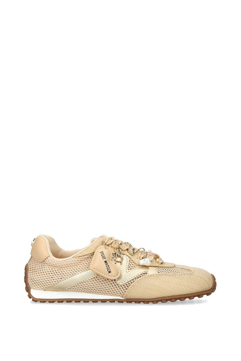 'Coheart Beige' Fabric Trainers by STEVE MADDEN
