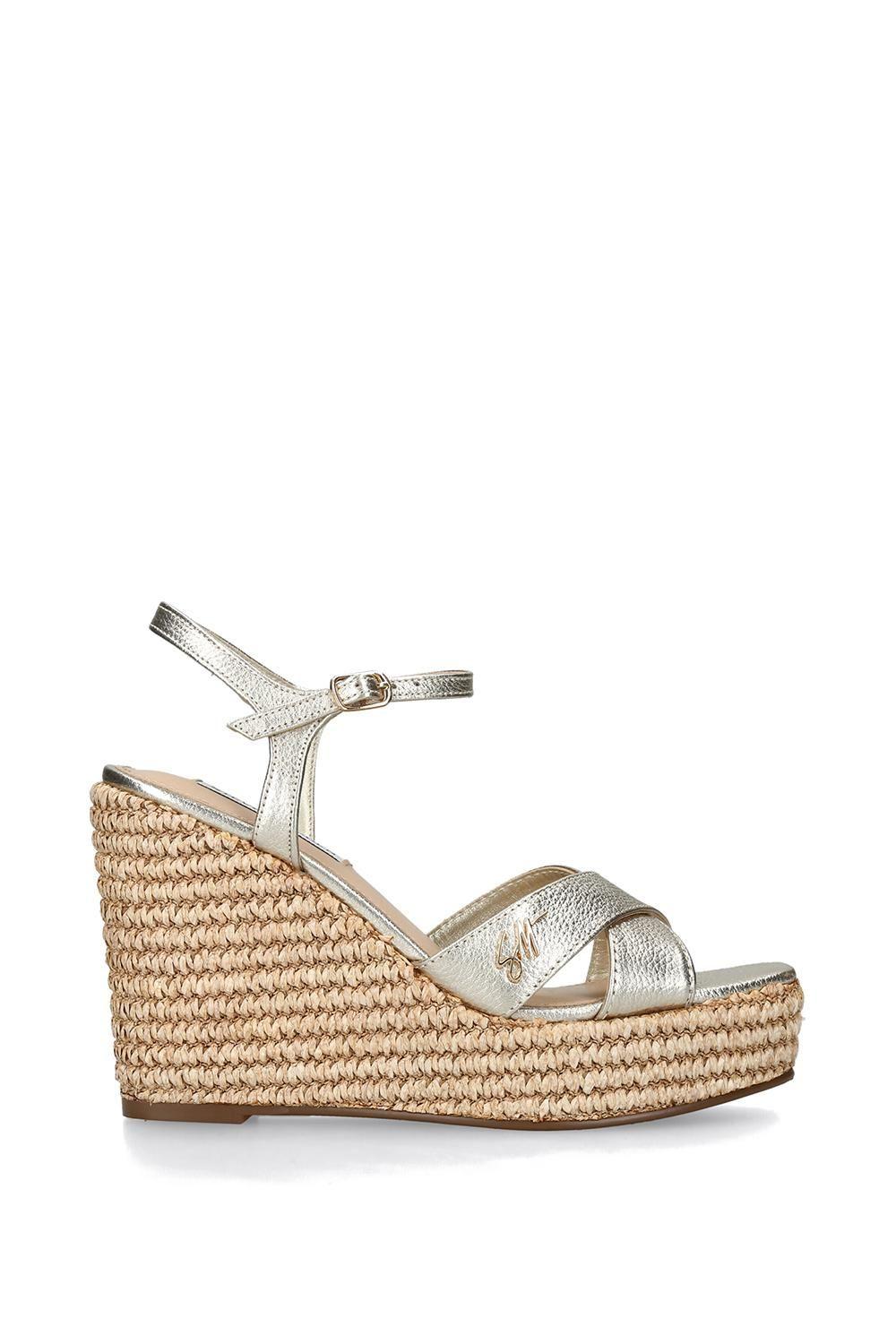 'Cylo Gold' Leather Sandals by STEVE MADDEN