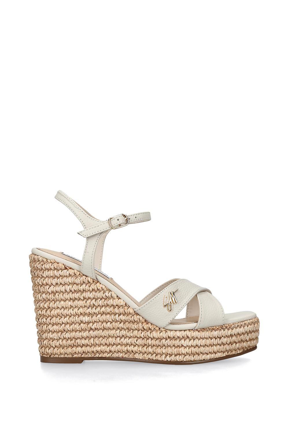'Cylo White' Leather Sandals by STEVE MADDEN