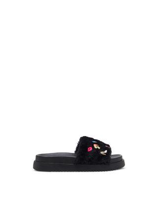 Girls' Dumbo Faux Fur Embellished Slides – Little Kid & Big Kid by STEVE MADDEN
