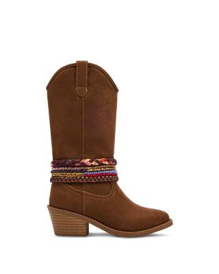 Girls' Ember Embellished Stacked Heel Boots – Little Kid by STEVE MADDEN