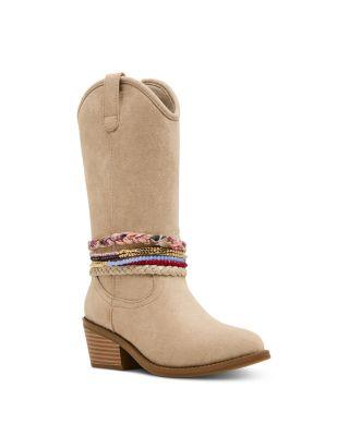 Girls' Ember Embellished Stacked Heel Boots – Little Kid by STEVE MADDEN