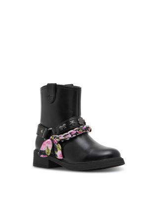 Girls' Teal Scarf Braided Chain Boots – Little Kid by STEVE MADDEN