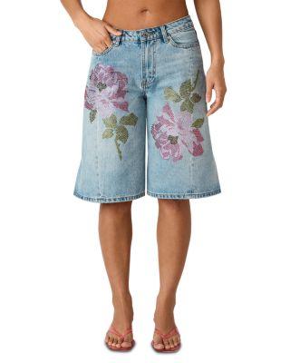 Kesha High Rise Bermuda Jean Shorts in Seabreeze by STEVE MADDEN
