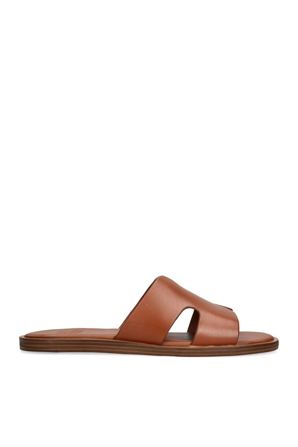 'Laincaster Brown' Leather Sandals by STEVE MADDEN