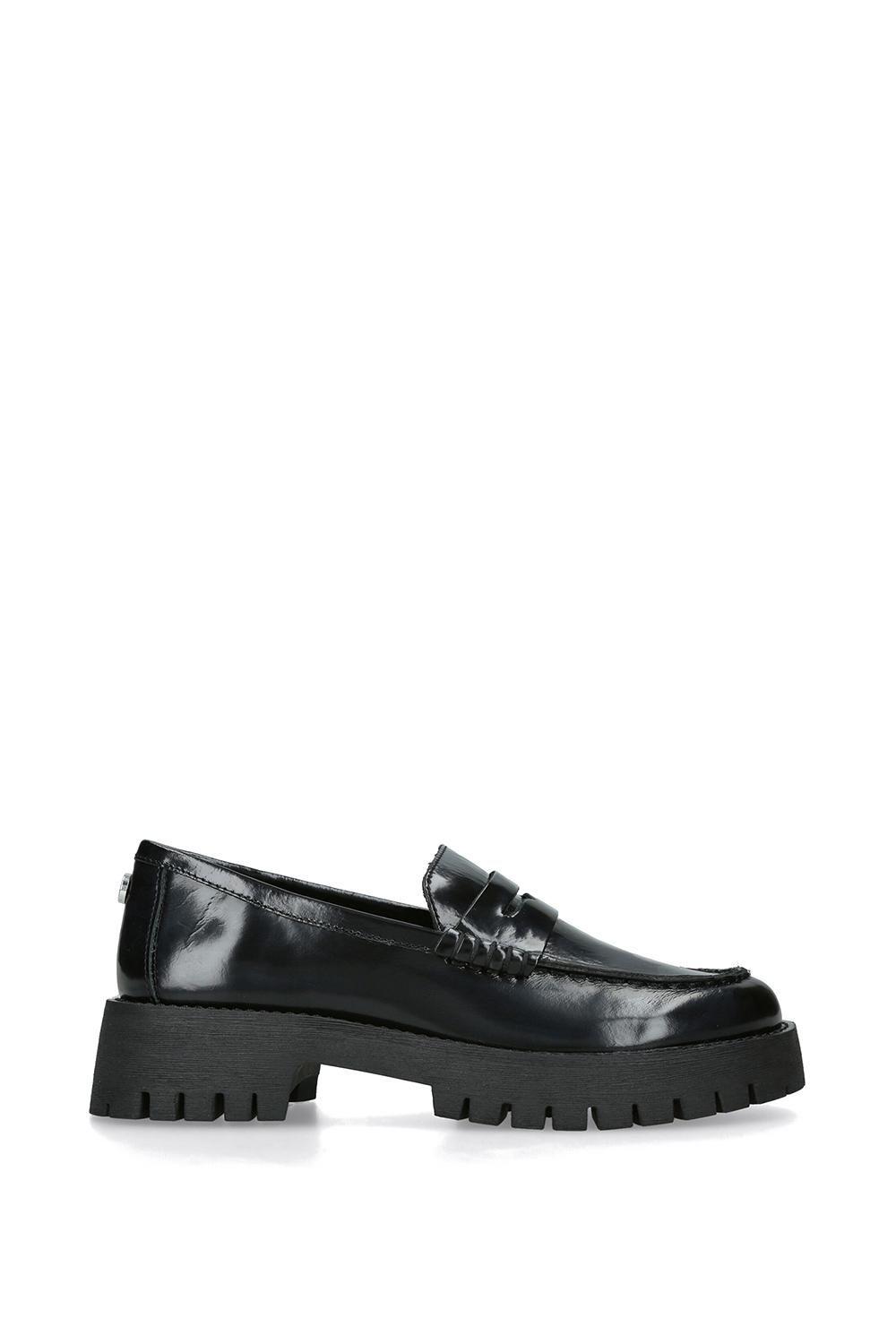 'Langsten Black' Leather Flats by STEVE MADDEN