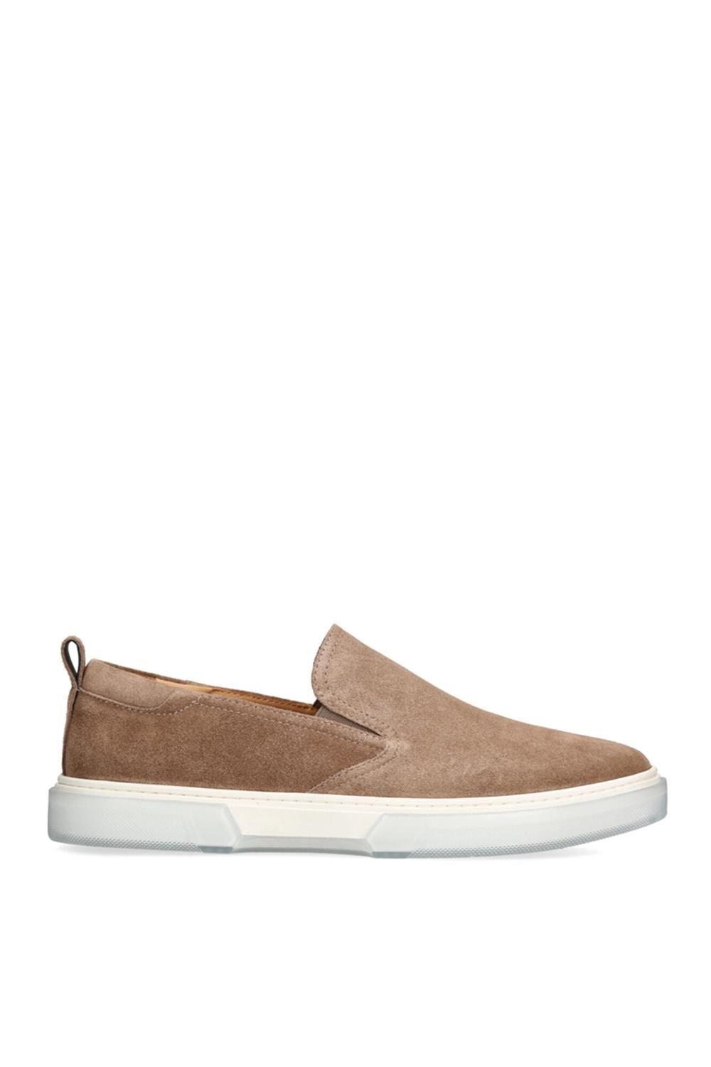 'Lansten Taupe' Leather Trainers by STEVE MADDEN