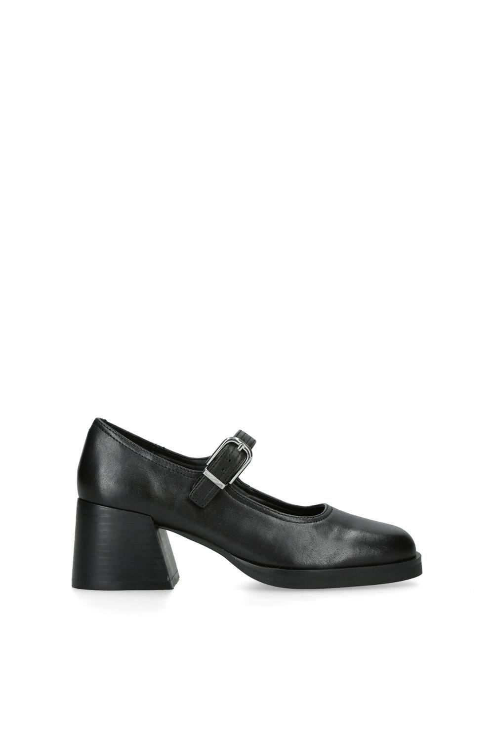 'Lisbon Black Leather' Leather Heels by STEVE MADDEN