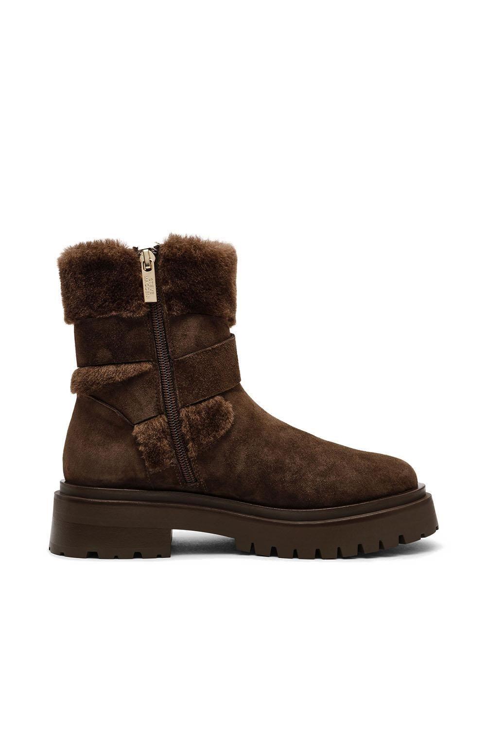 'Lodge Boot Brown' Suede Fabric Boots by STEVE MADDEN
