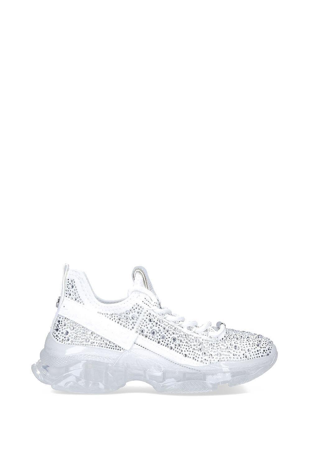 'Maxima White' Fabric Trainers by STEVE MADDEN