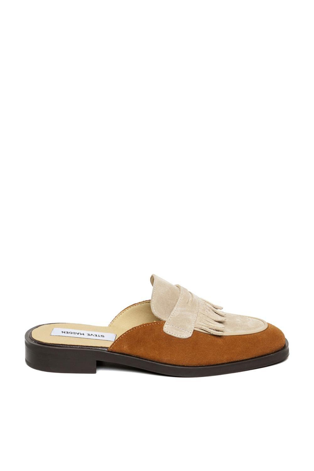 'Nanette Mule Tan' Suede Flats by STEVE MADDEN