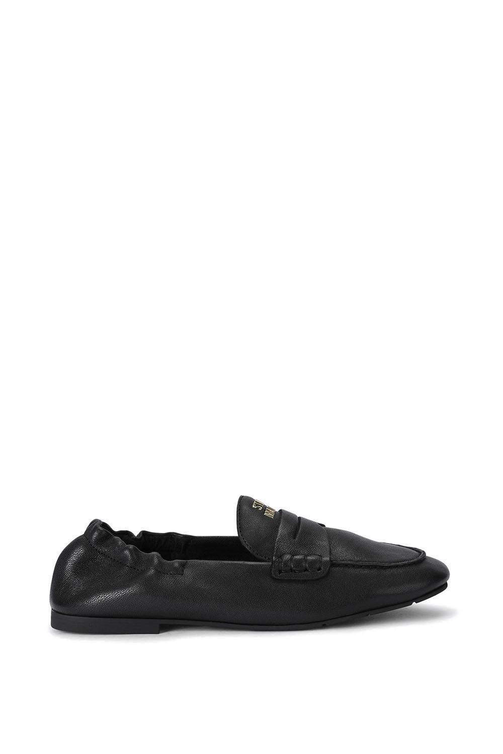 'Newbury Black Leather' Leather Flats by STEVE MADDEN