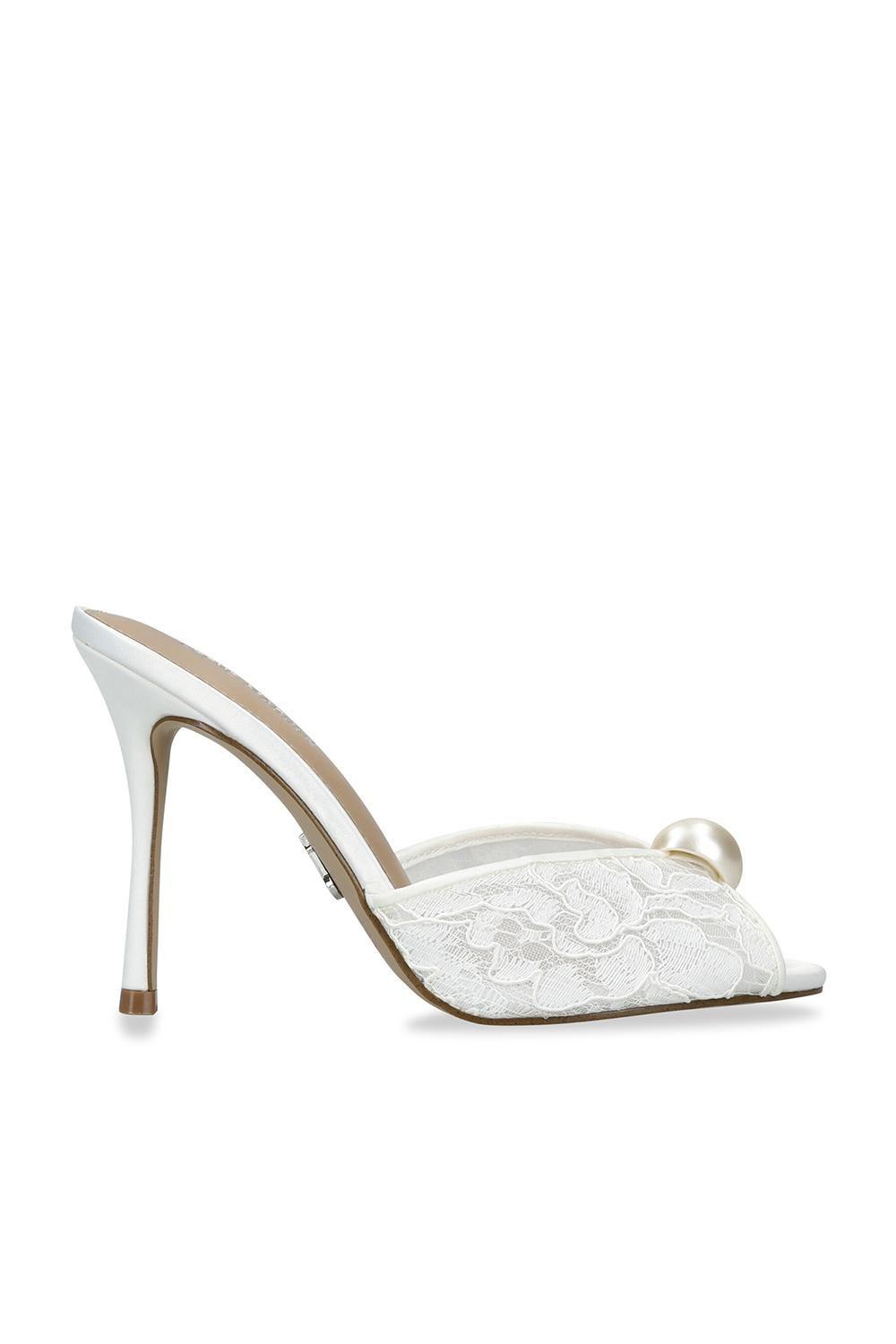 'Priya White' Fabric Heels by STEVE MADDEN
