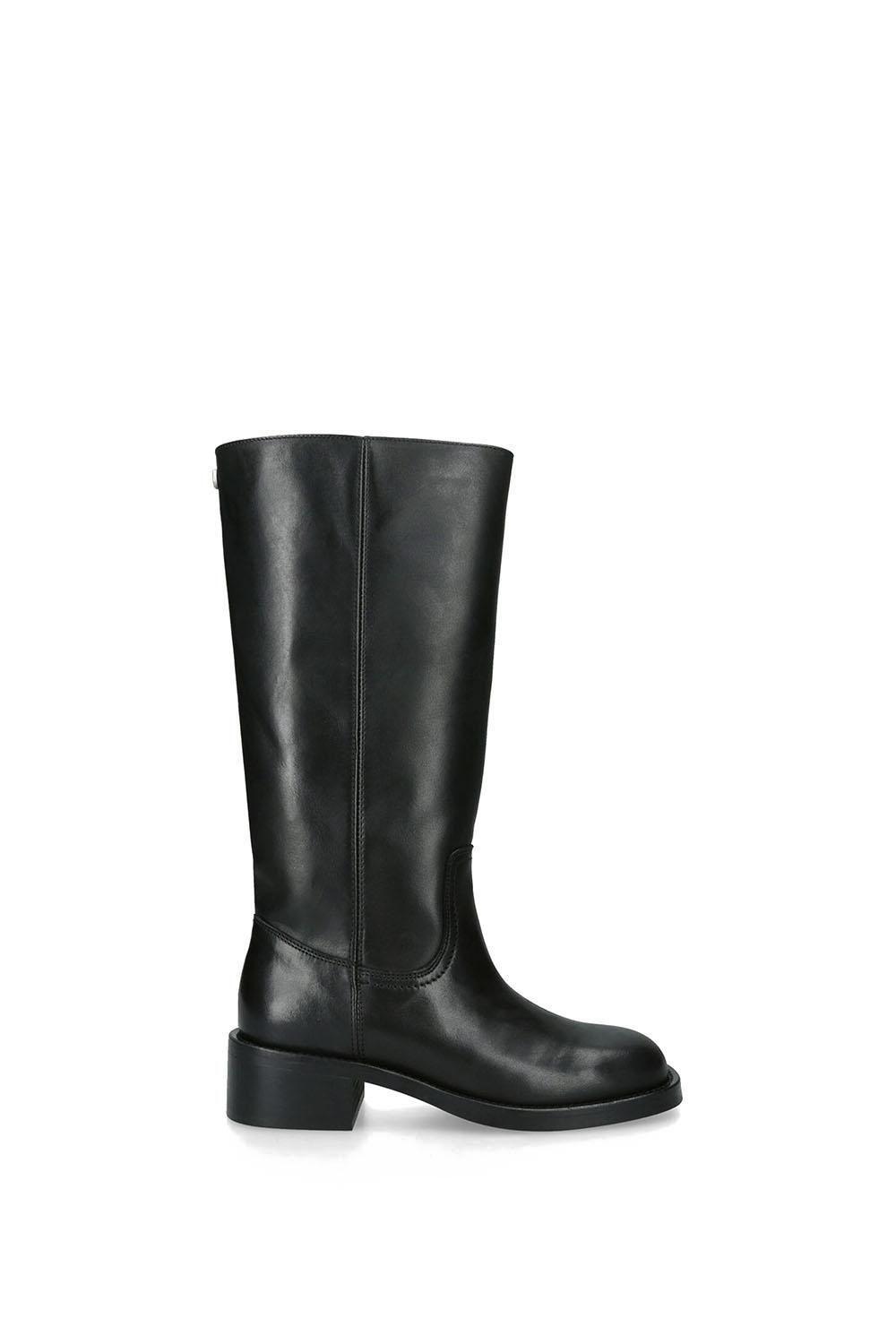 'Riggs Black Leather' Leather Boots by STEVE MADDEN